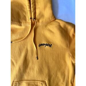 Cowgirl Blue Co Yellow Embroidered Script Hoodie
